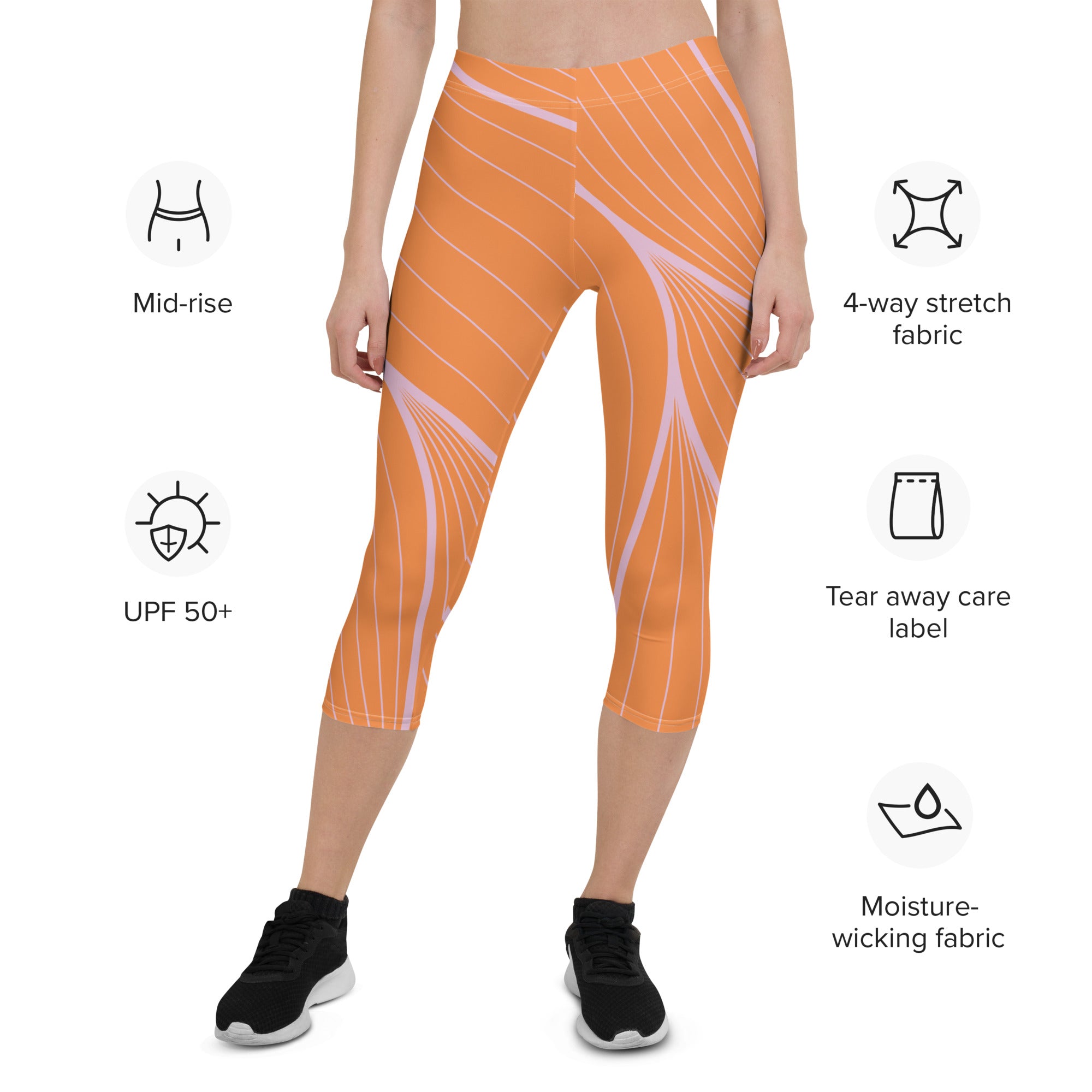 Whispered Lines Capri Leggings | Women's Leggings | POD Sarto