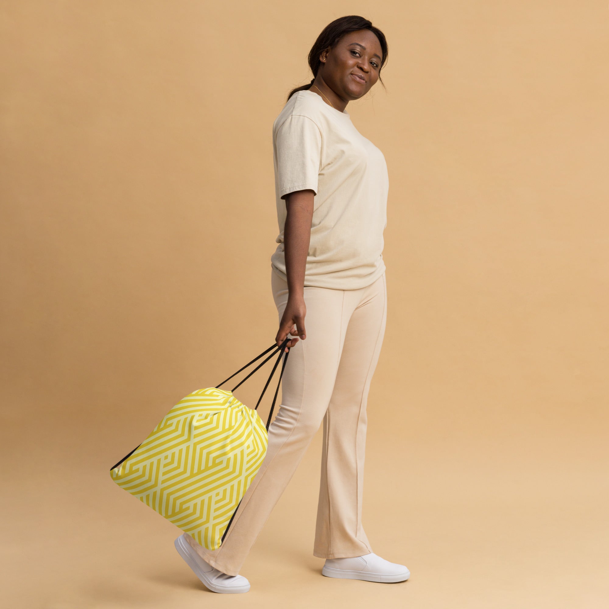 Sunny Geometry Drawstring Bag | Gym Bag | POD Sarto