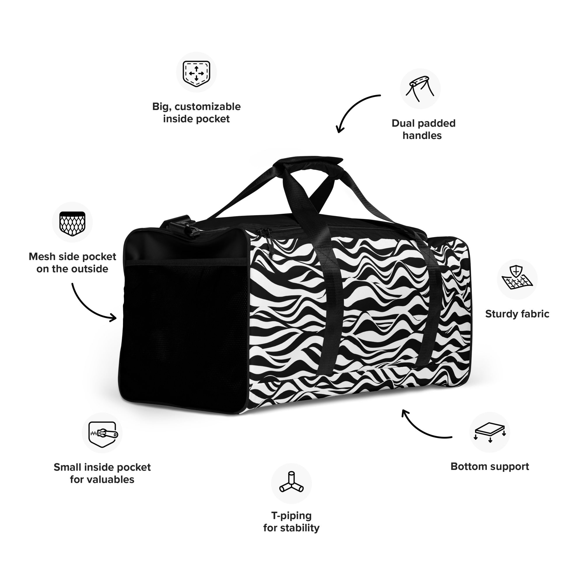 Zebra Zen Gym Bag - POD Sarto