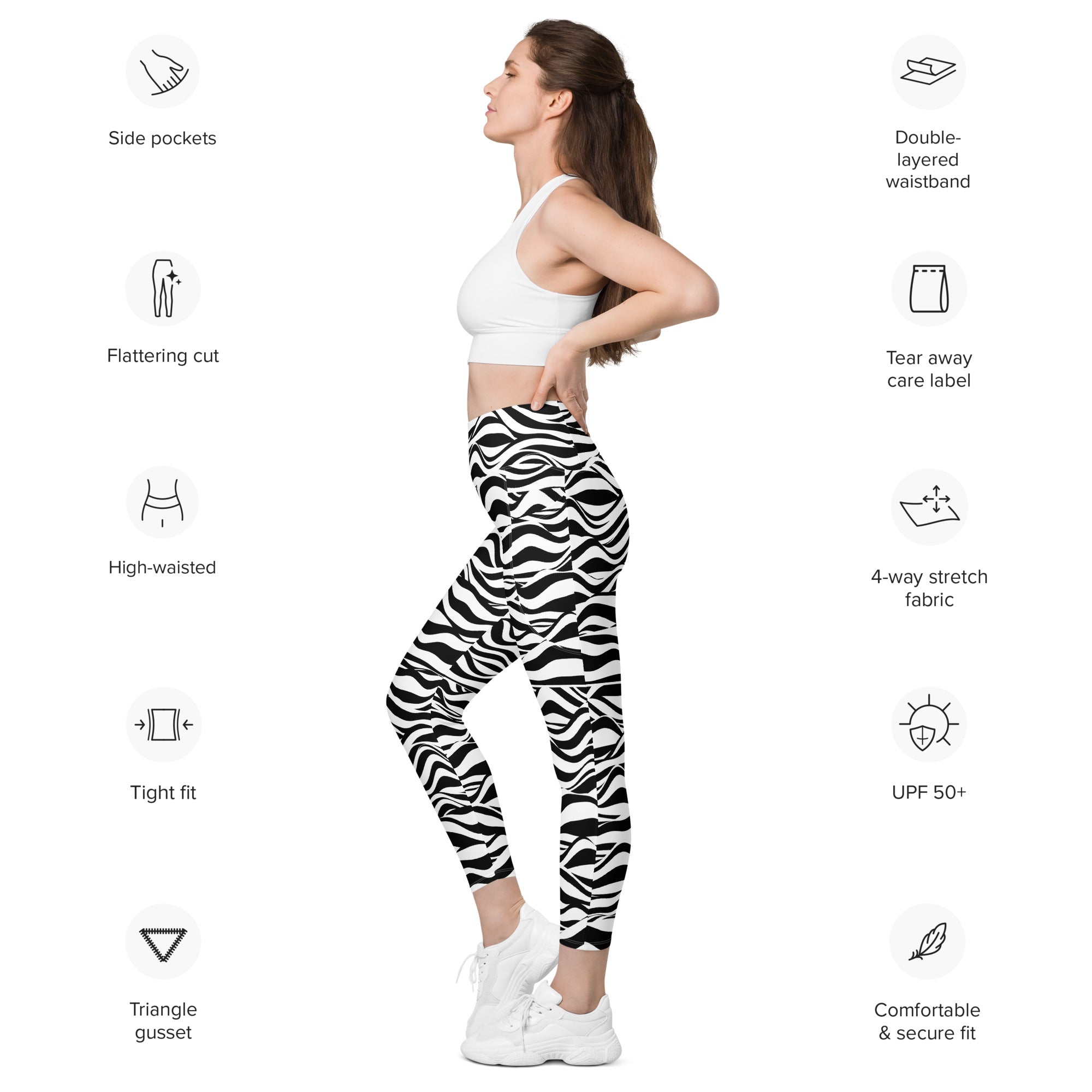 Zebra Zen Leggings | Women's Leggings Printful