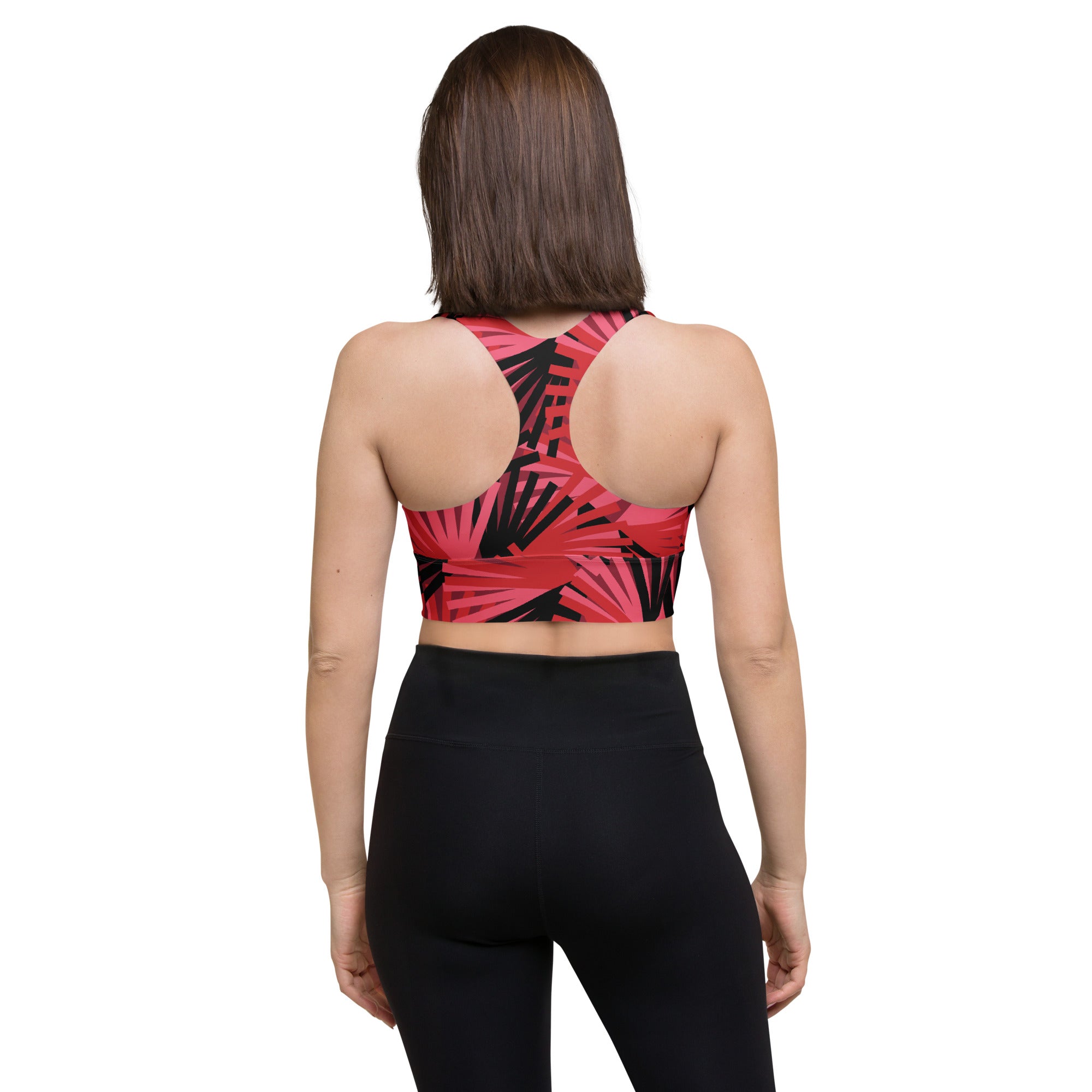 Carnelian Noir Bouquet Sports Bra | Longline Sports Bra | POD Sarto