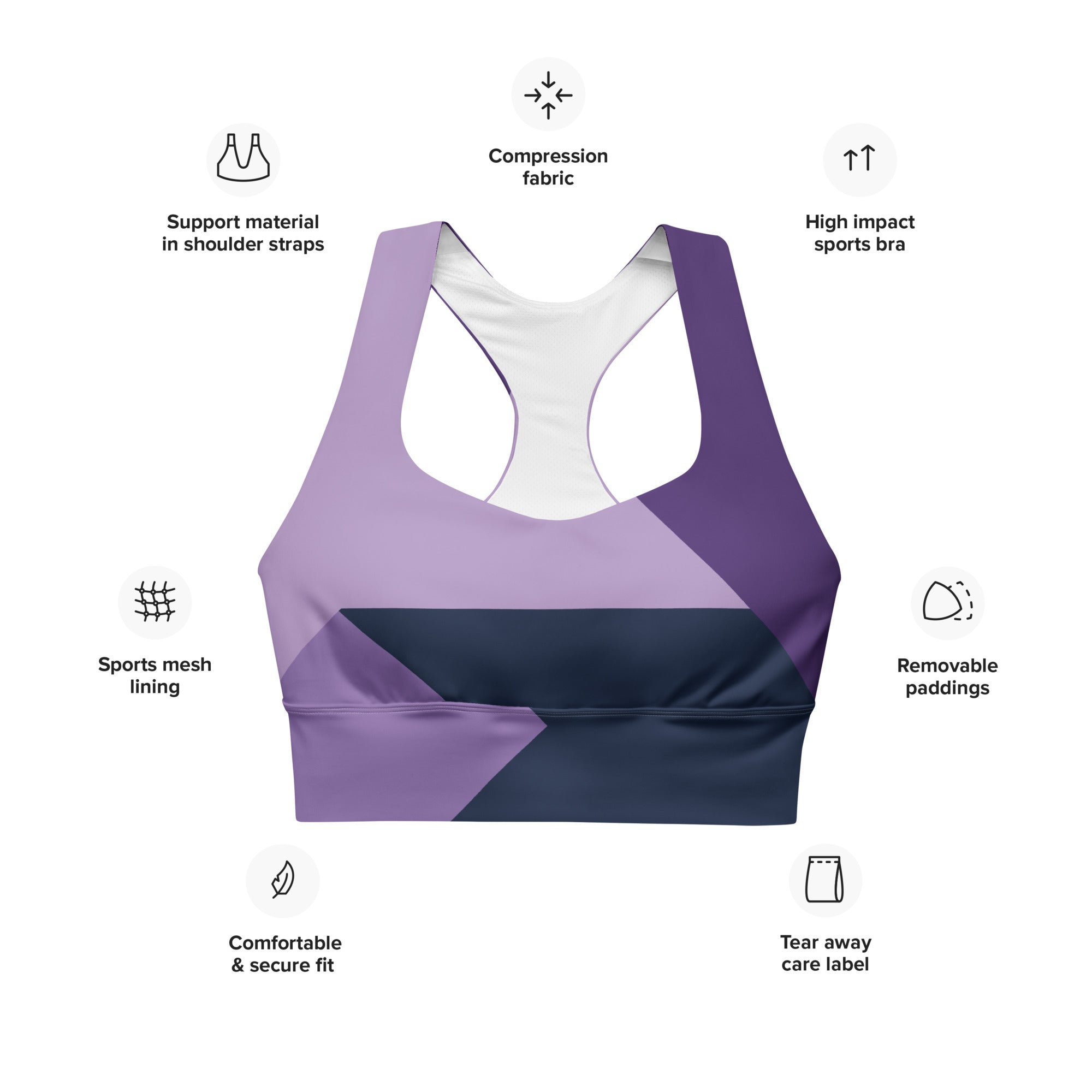 Royal Run Sports Bra | Longline Sports Bra | POD Sarto