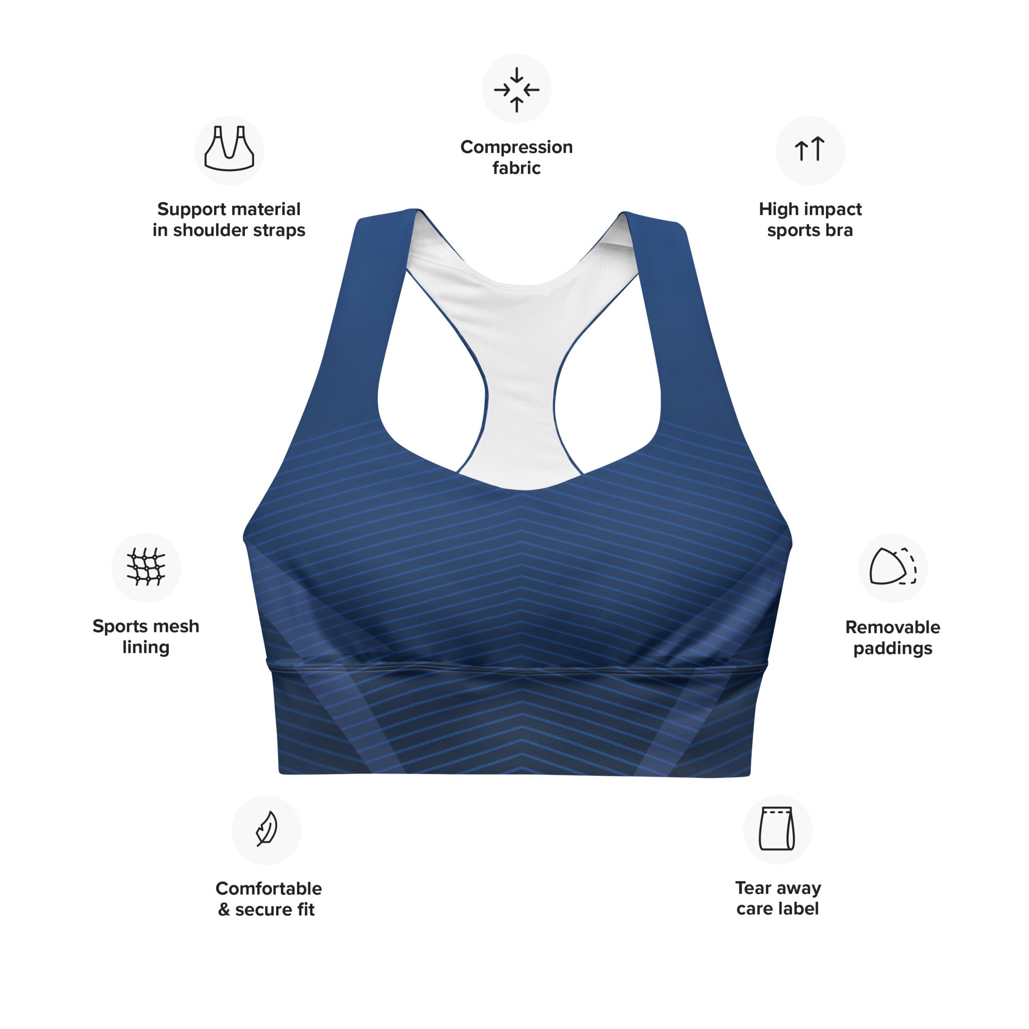 Marine Serenade Sports Bra | Longline Sports Bra | POD Sarto