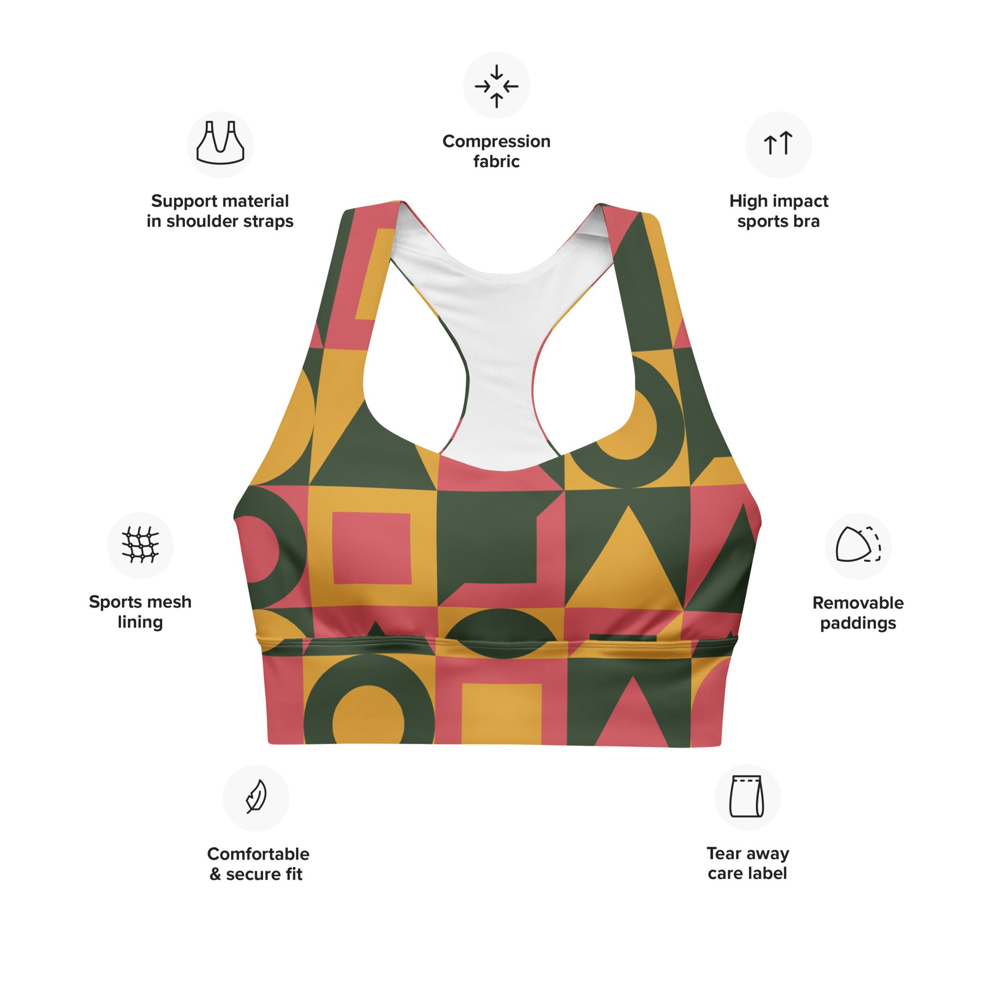 Tribal Tile Sports Bra | Longline Sports Bra | POD Sarto