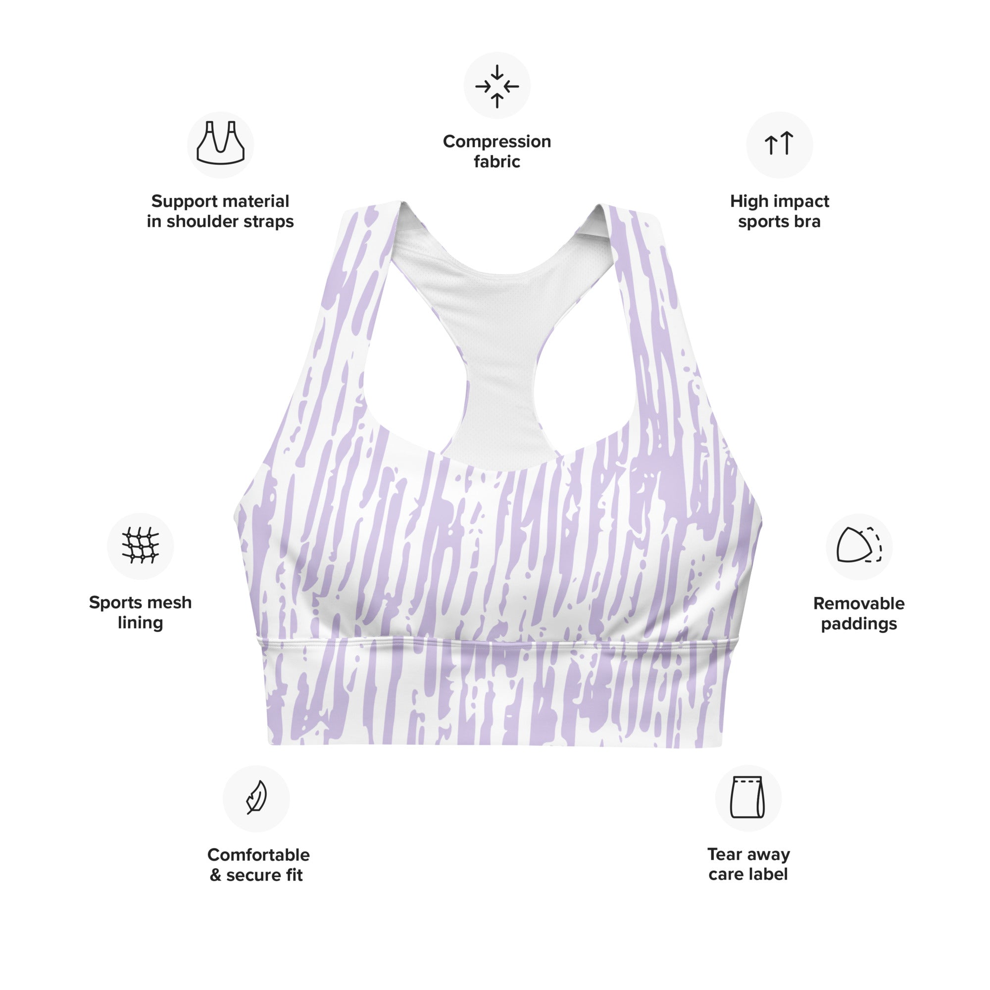 Lavender Crush Sports Bra | Longline Sports Bra | POD Sarto