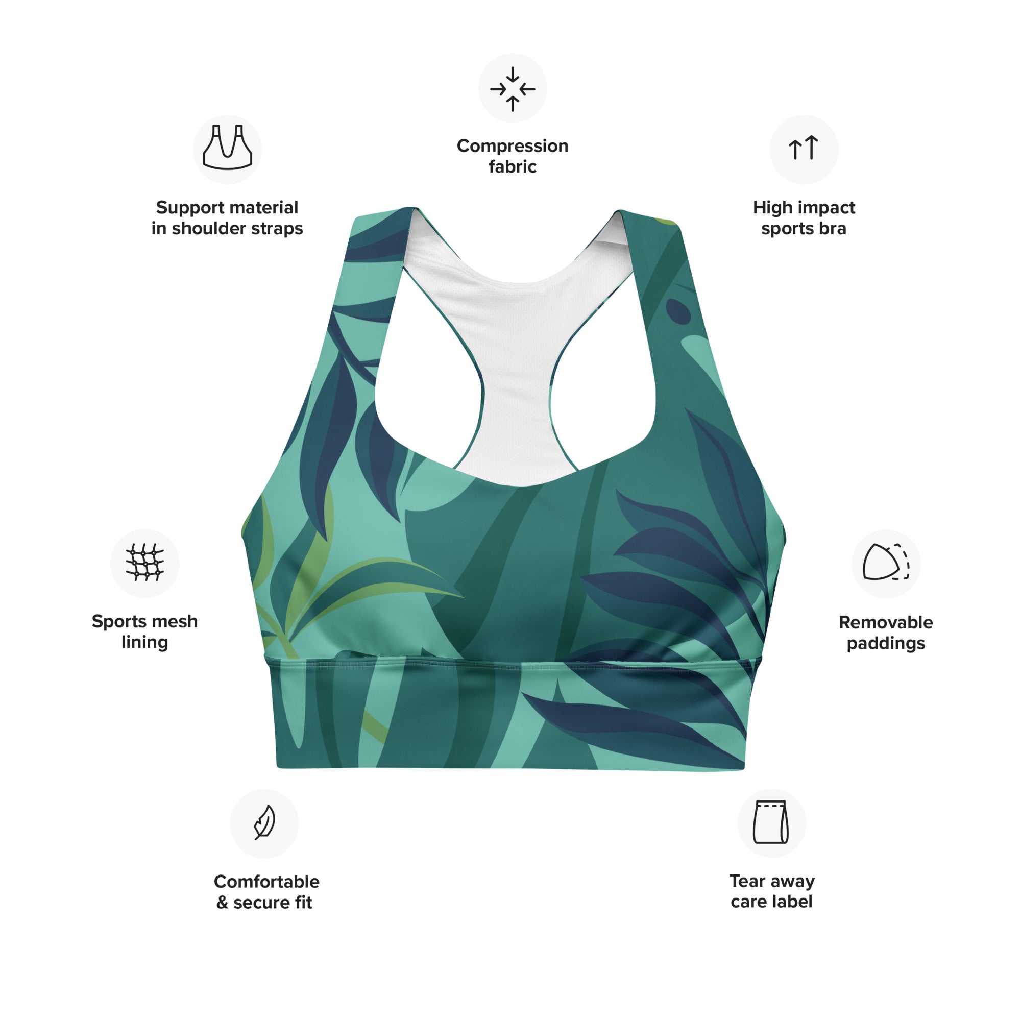 Mystic Jungle Sports Bra | Longline Sports Bra | POD Sarto