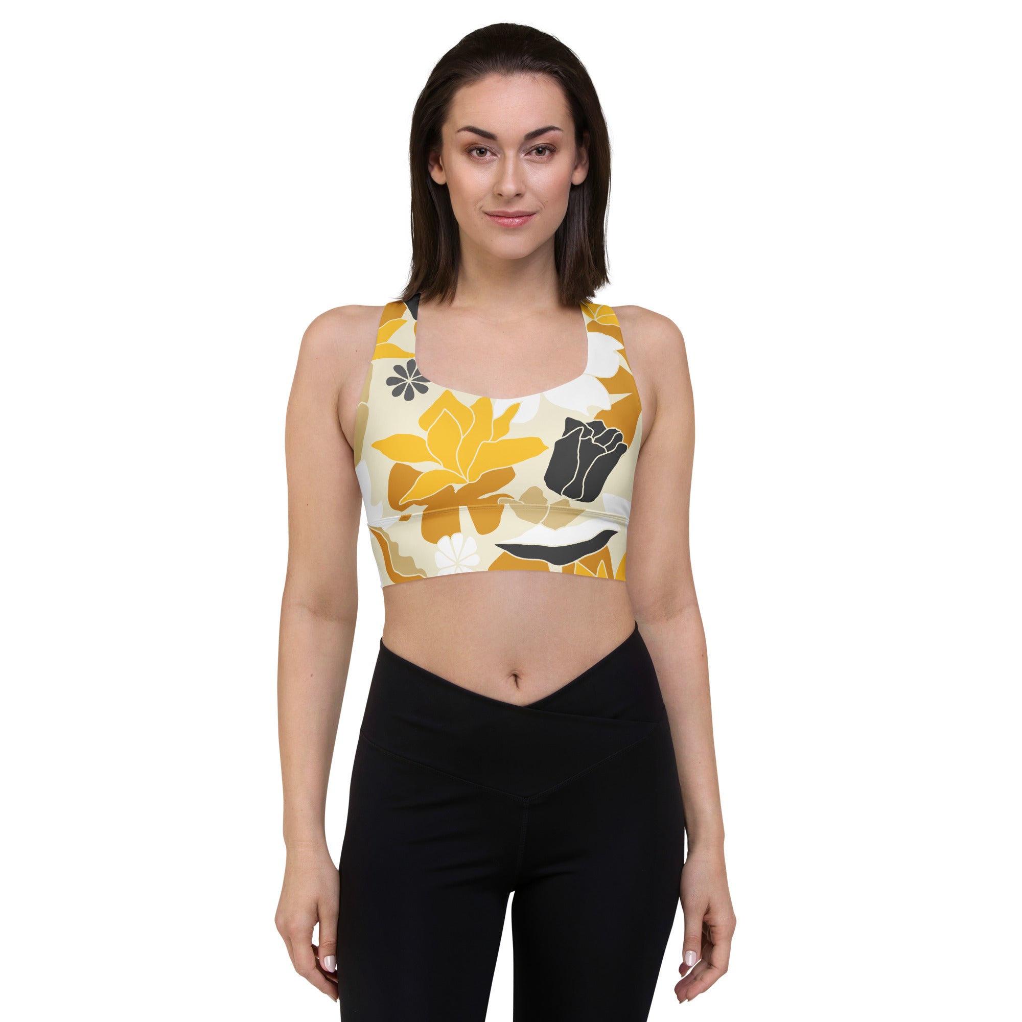 Floral Elegance Sports Bra | Longline Sports Bra | POD Sarto