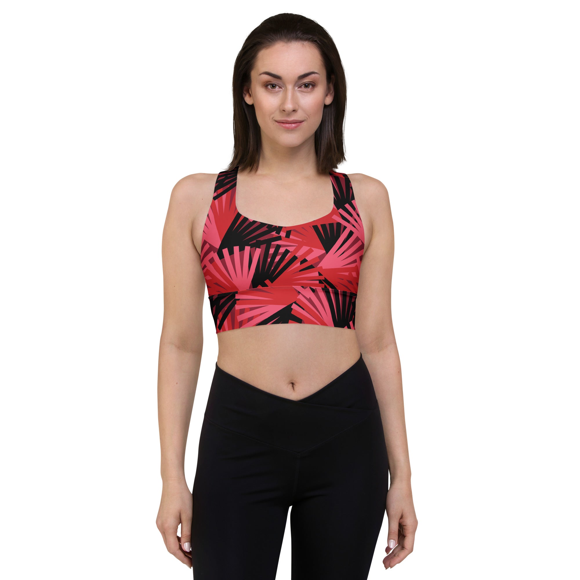 Carnelian Noir Bouquet Sports Bra | Longline Sports Bra | POD Sarto