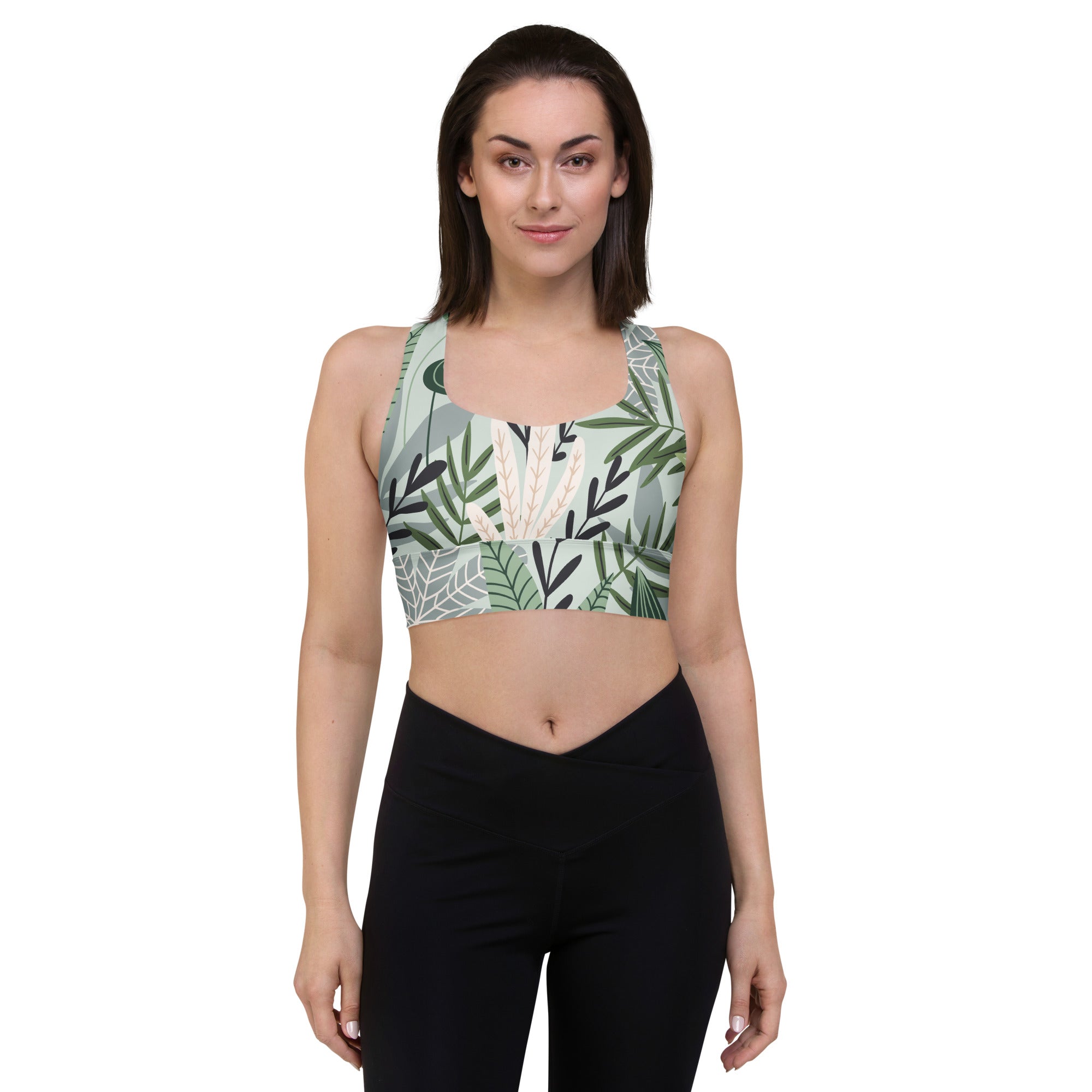 Leafy Glow Sports Bra | Longline Sports Bra | POD Sarto