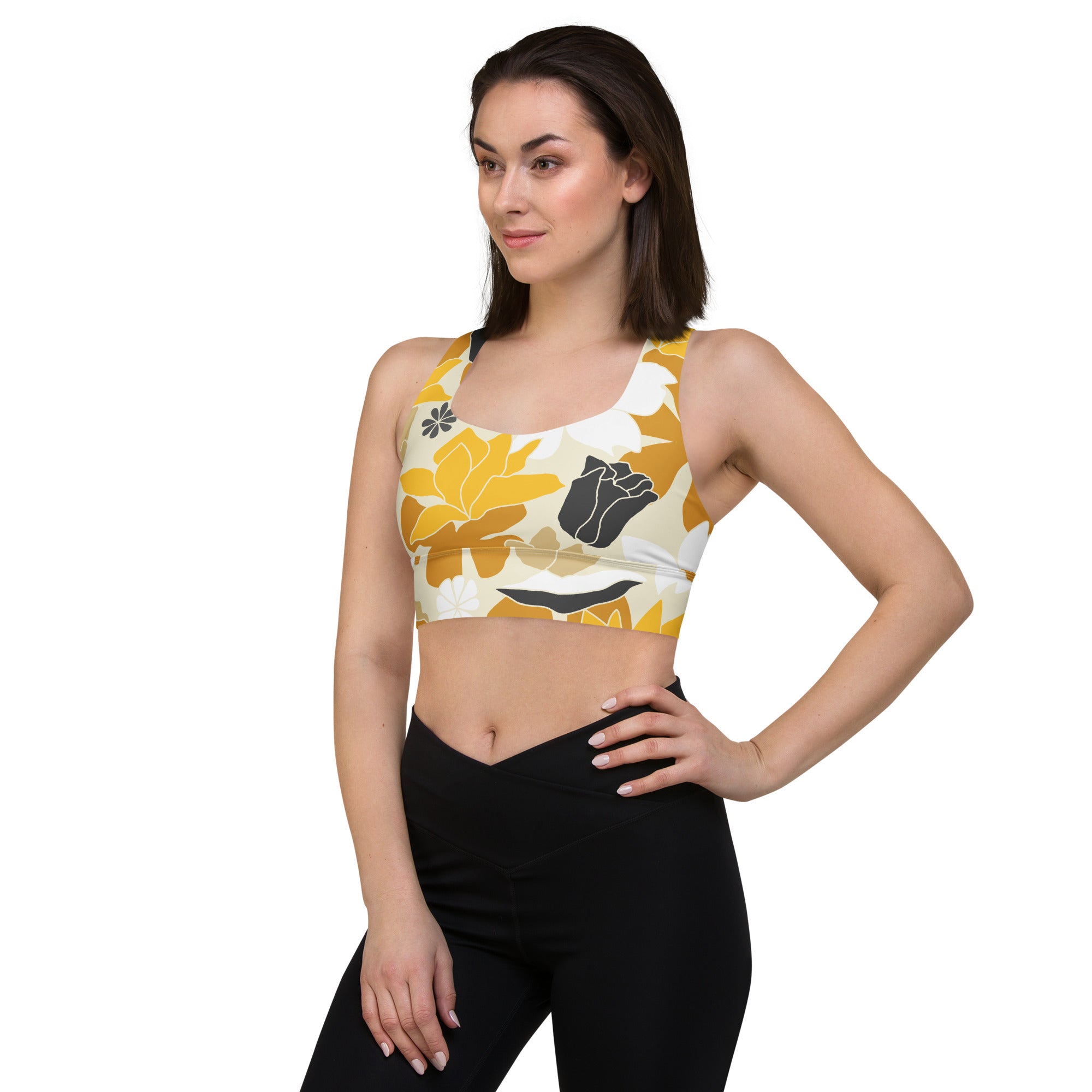 Floral Elegance Sports Bra | Longline Sports Bra | POD Sarto