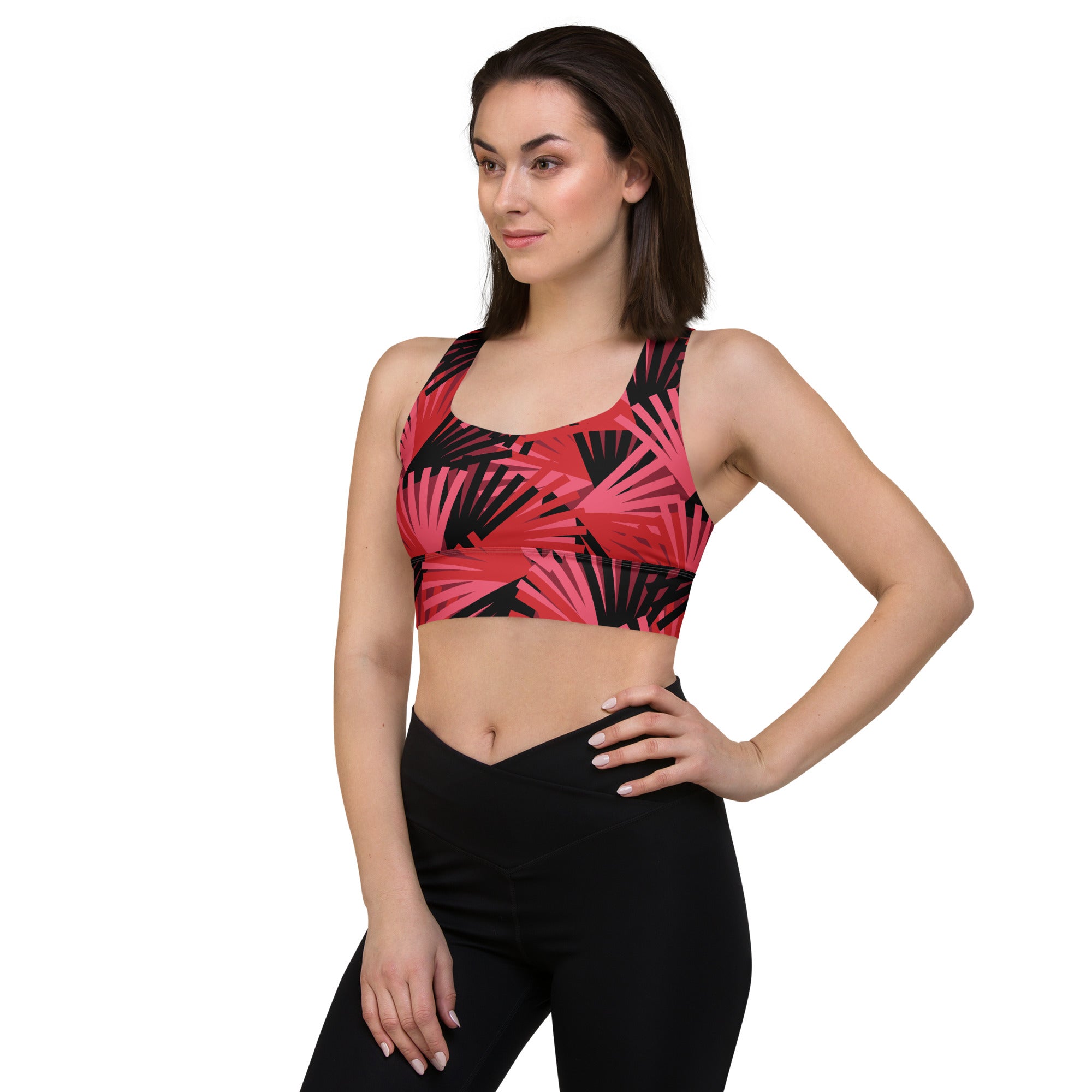 Carnelian Noir Bouquet Sports Bra | Longline Sports Bra | POD Sarto