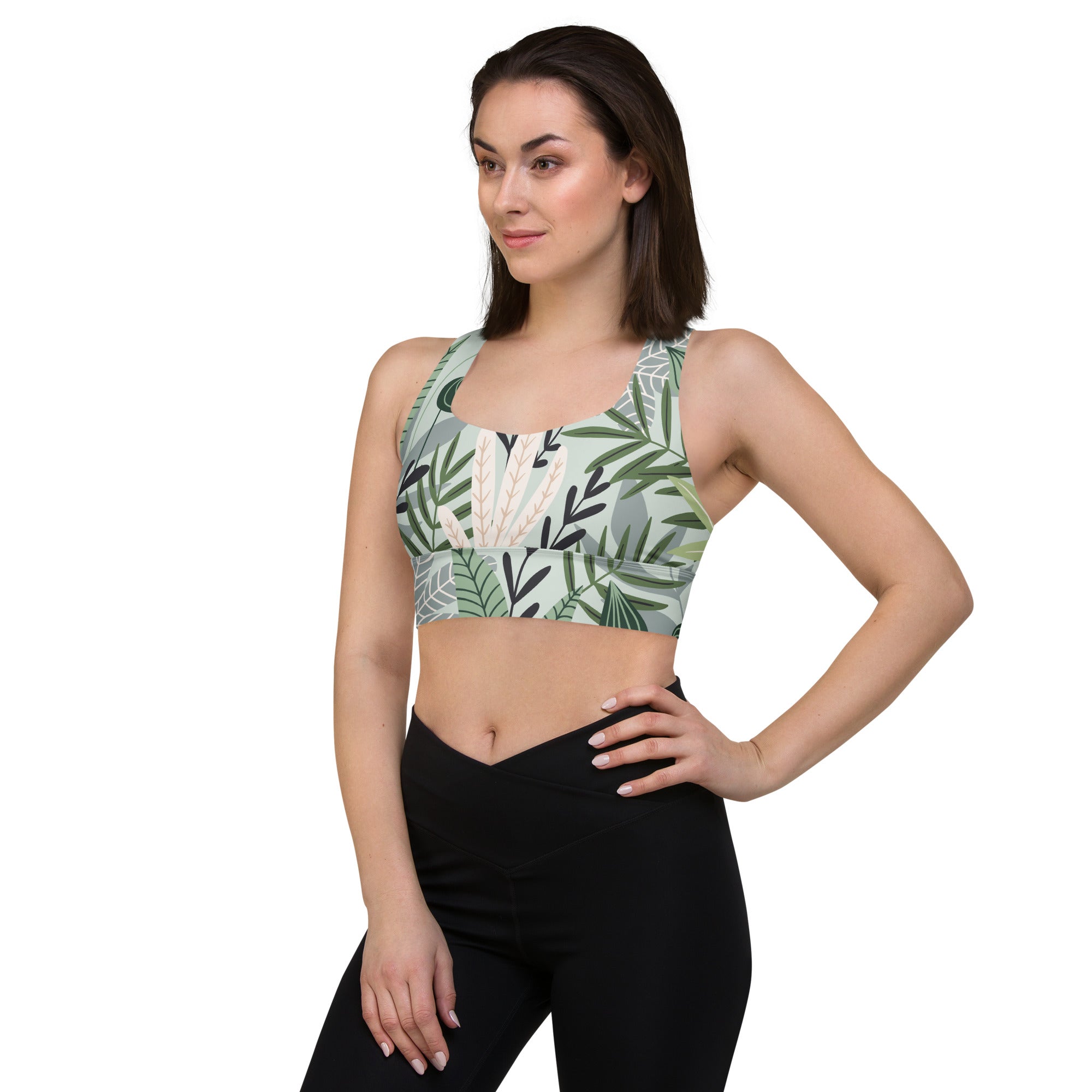 Leafy Glow Sports Bra | Longline Sports Bra | POD Sarto