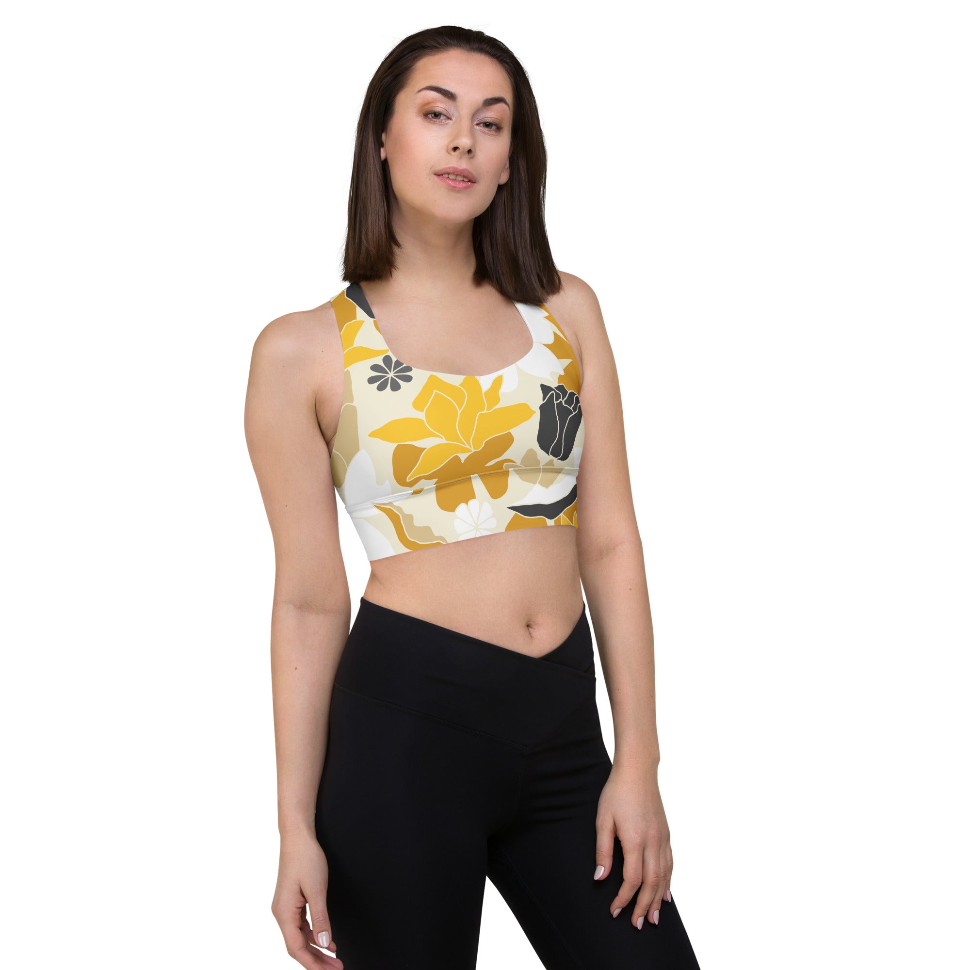 Floral Elegance Sports Bra | Longline Sports Bra | POD Sarto