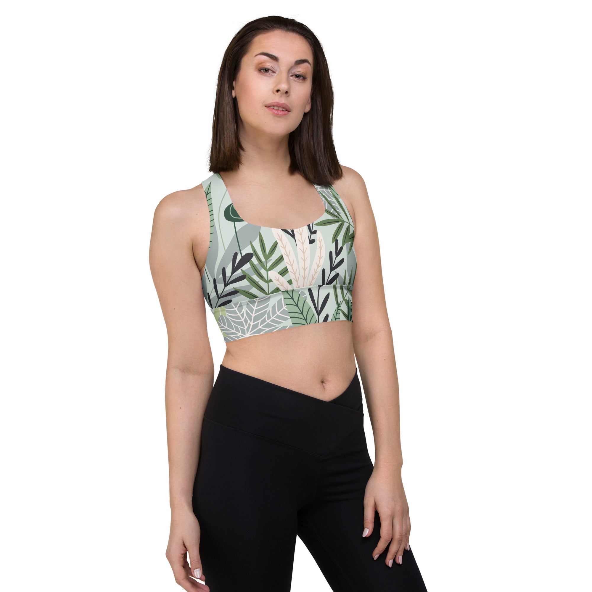 Leafy Glow Sports Bra | Longline Sports Bra | POD Sarto