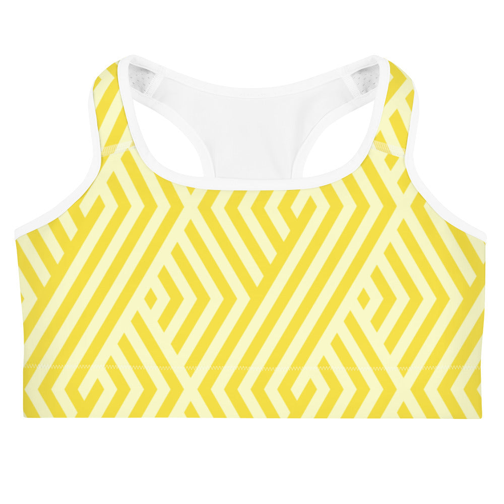 Sunny Geometry Sports Bra | Padded Sports Bra | POD Sarto