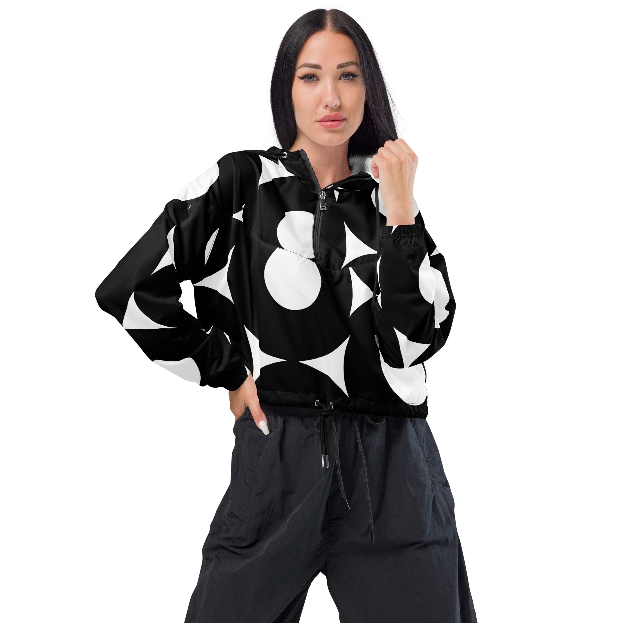 Chic Circles Windbreaker Jacket | Windbreaker Jacket for Women | POD Sarto