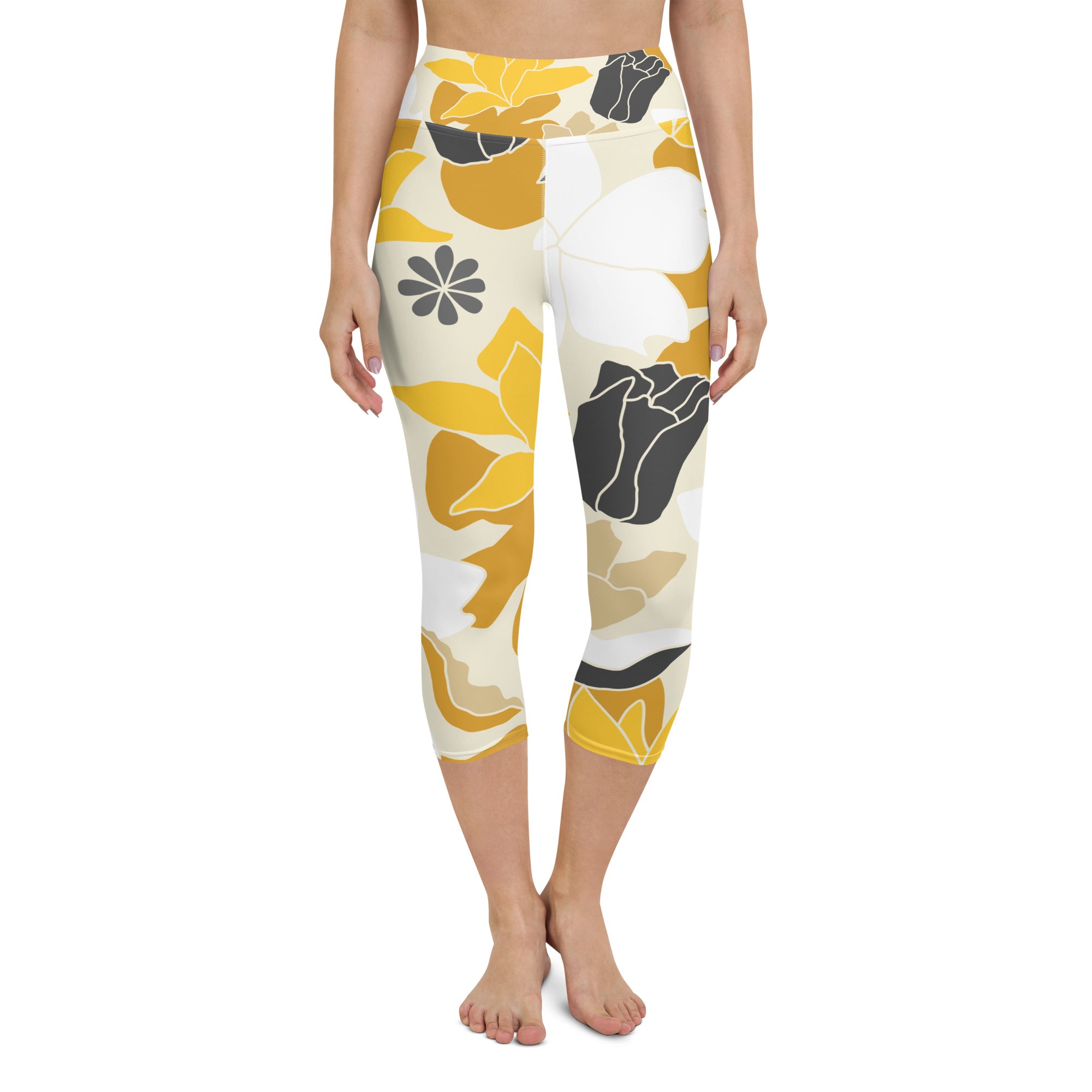 Floral Elegance Capri Leggings | Women's Leggings | POD Sarto