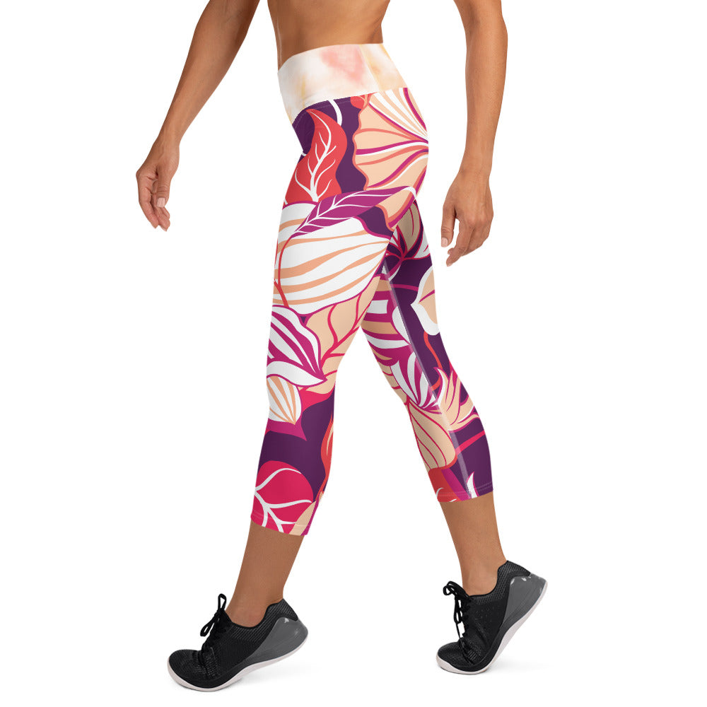 Peachy Sunset Capri Leggings | Women's Leggings | POD Sarto