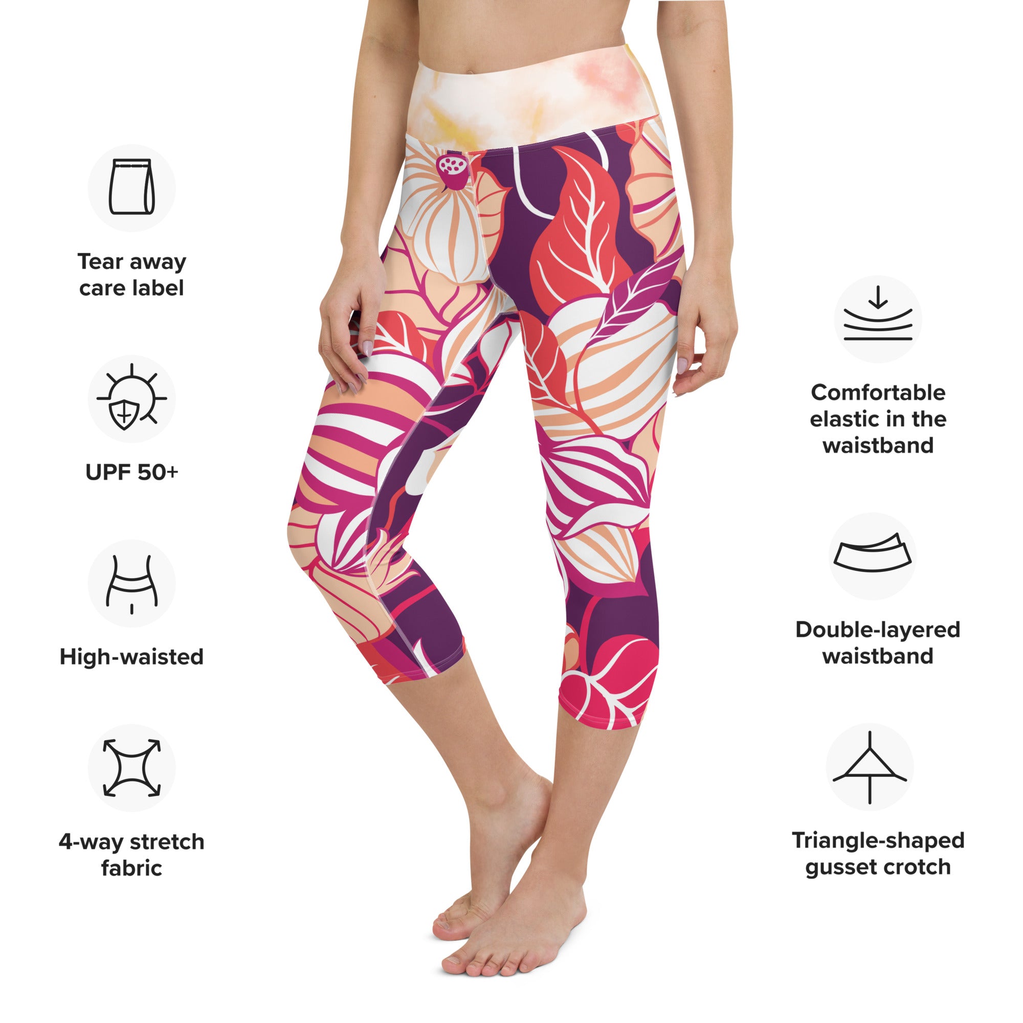 Peachy Sunset Capri Leggings | Women's Leggings | POD Sarto