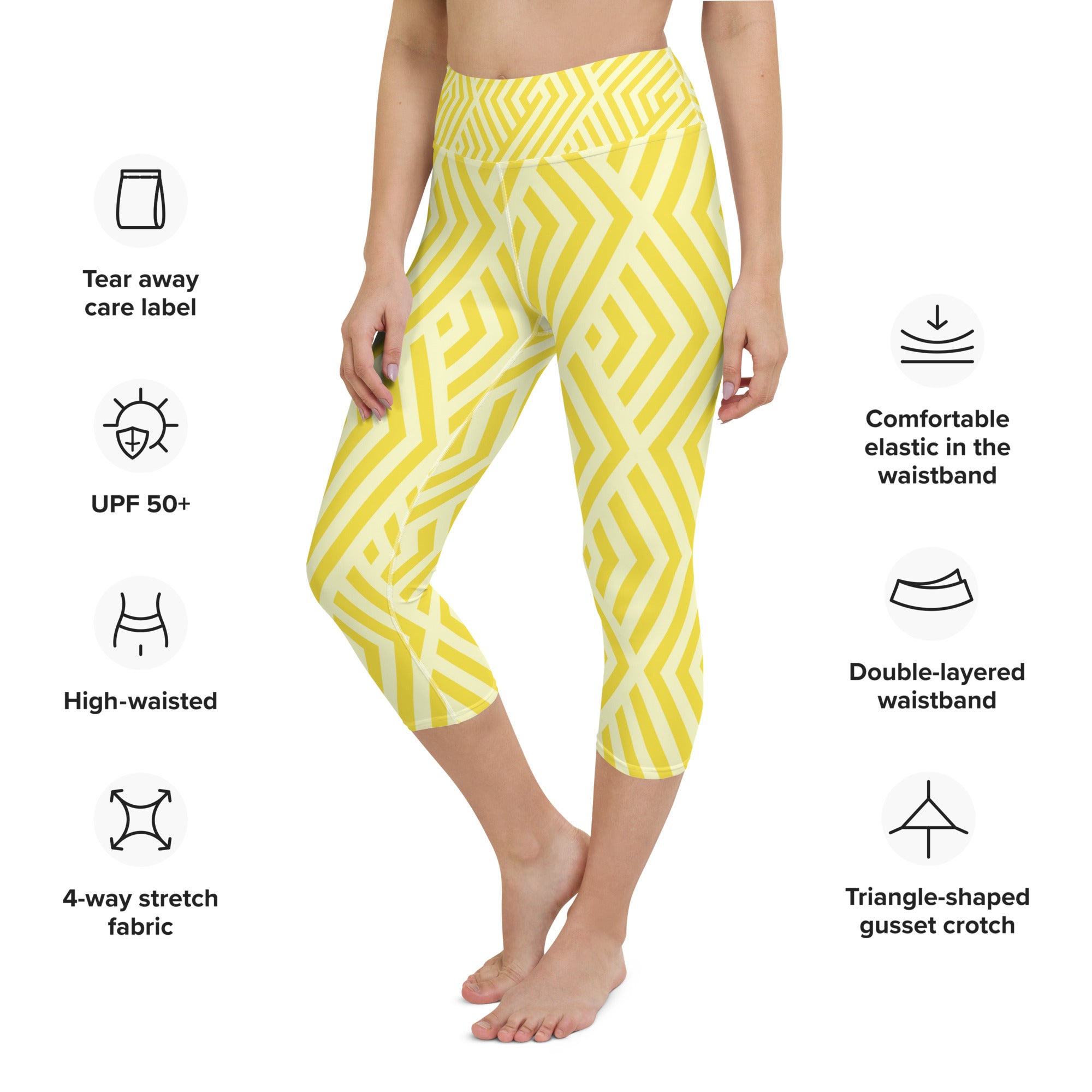 Sunny Geometry Capri Leggings | Women's Leggings | POD Sarto