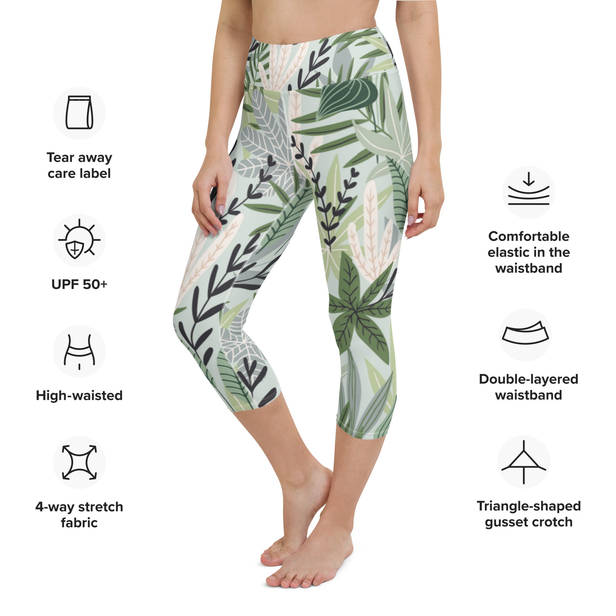 Leafy Glow Capri Leggings | Women's Leggings | POD Sarto