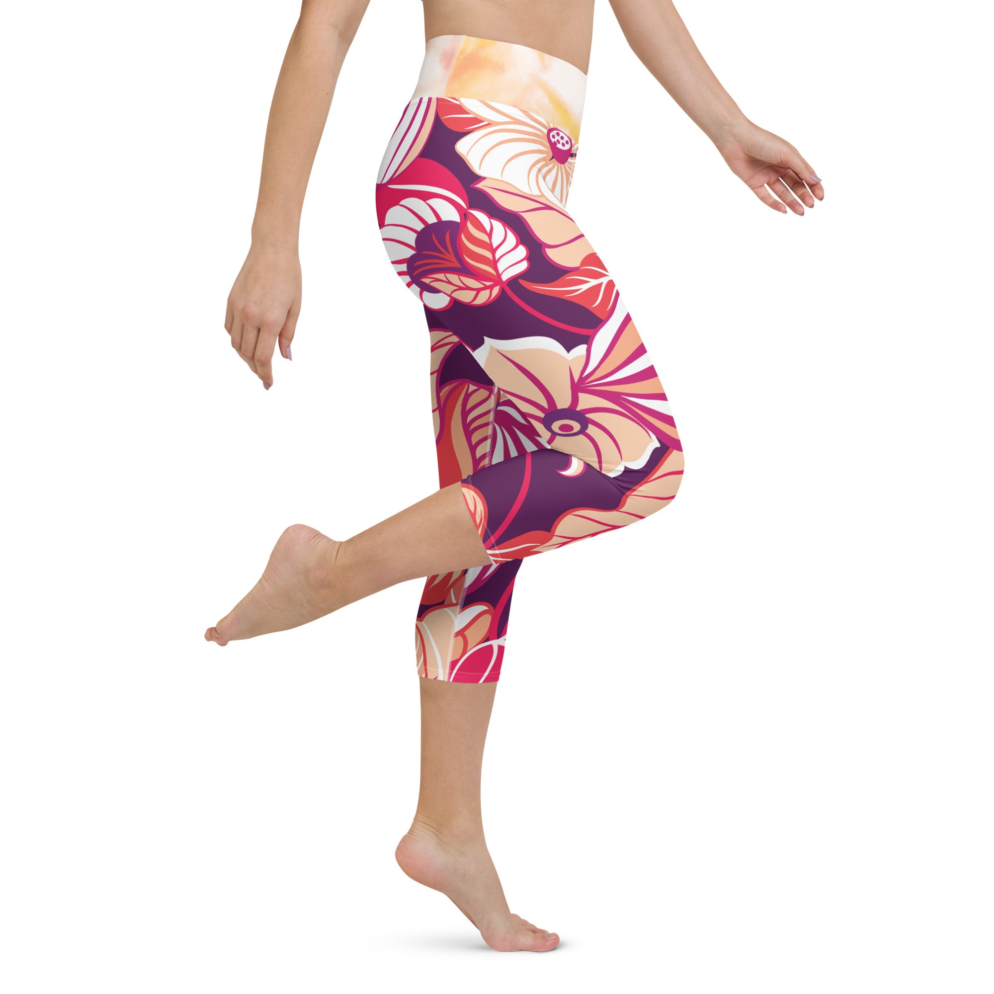 Peachy Sunset Capri Leggings | Women's Leggings | POD Sarto