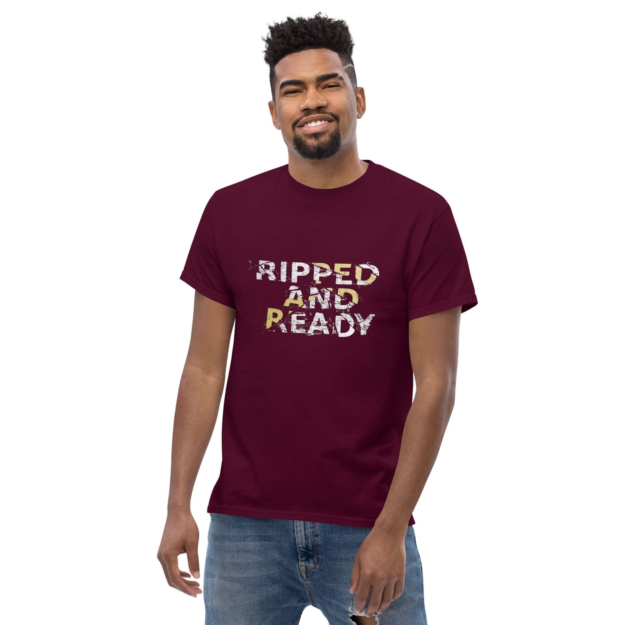 Ripped and Ready T-shirt for Men - POD Sarto