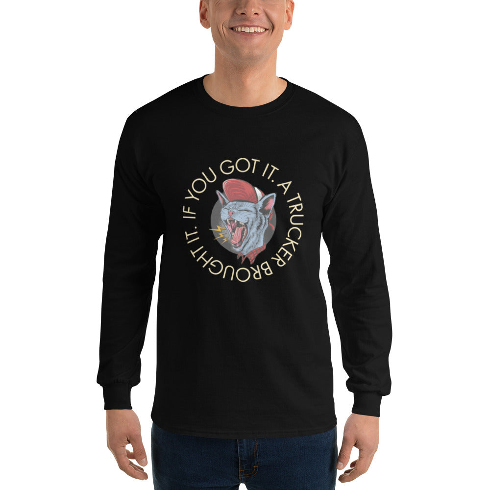 A Trucker Brought It Long Sleeve Men's T-Shirt | POD Sarto