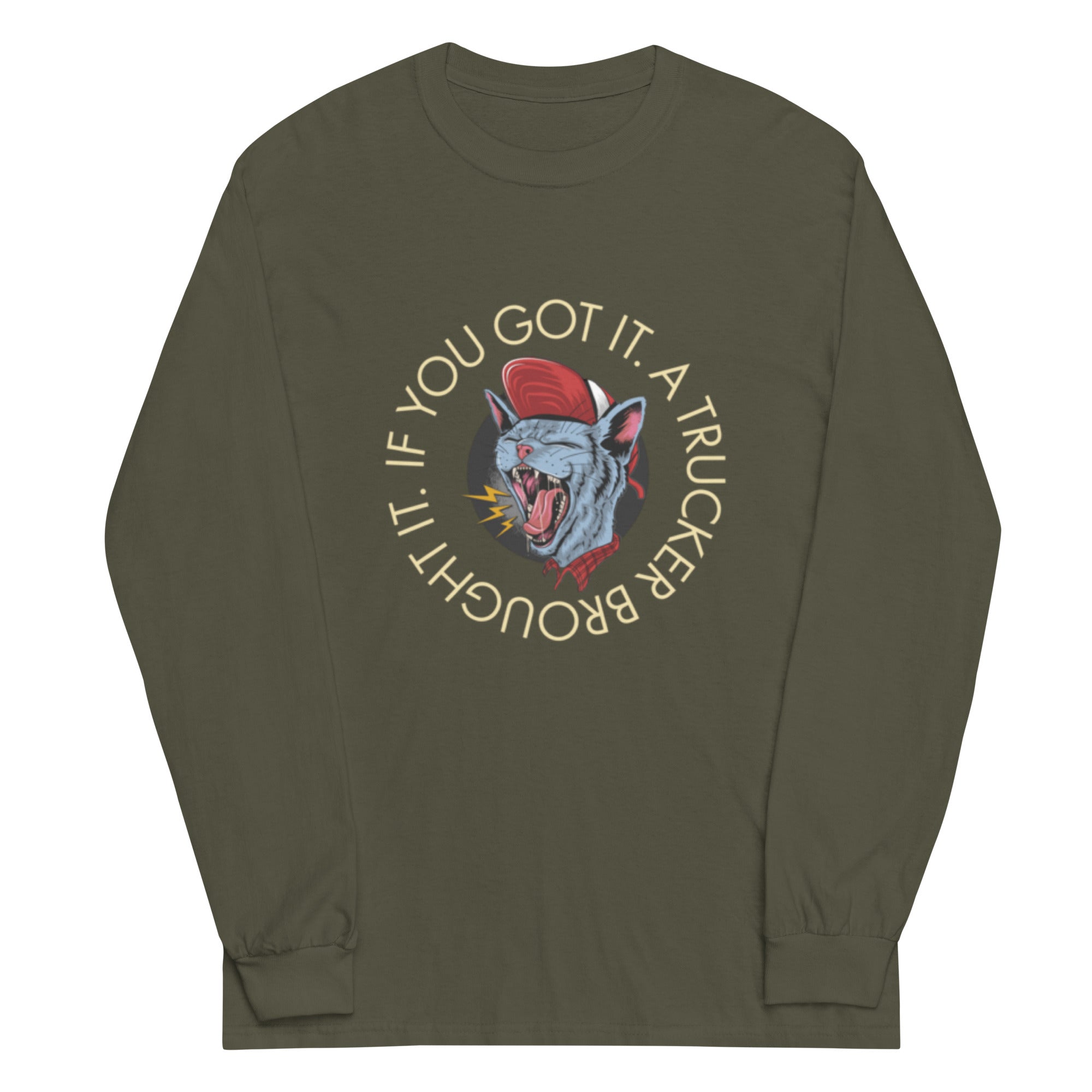 A Trucker Brought It Long Sleeve Men's T-Shirt | POD Sarto