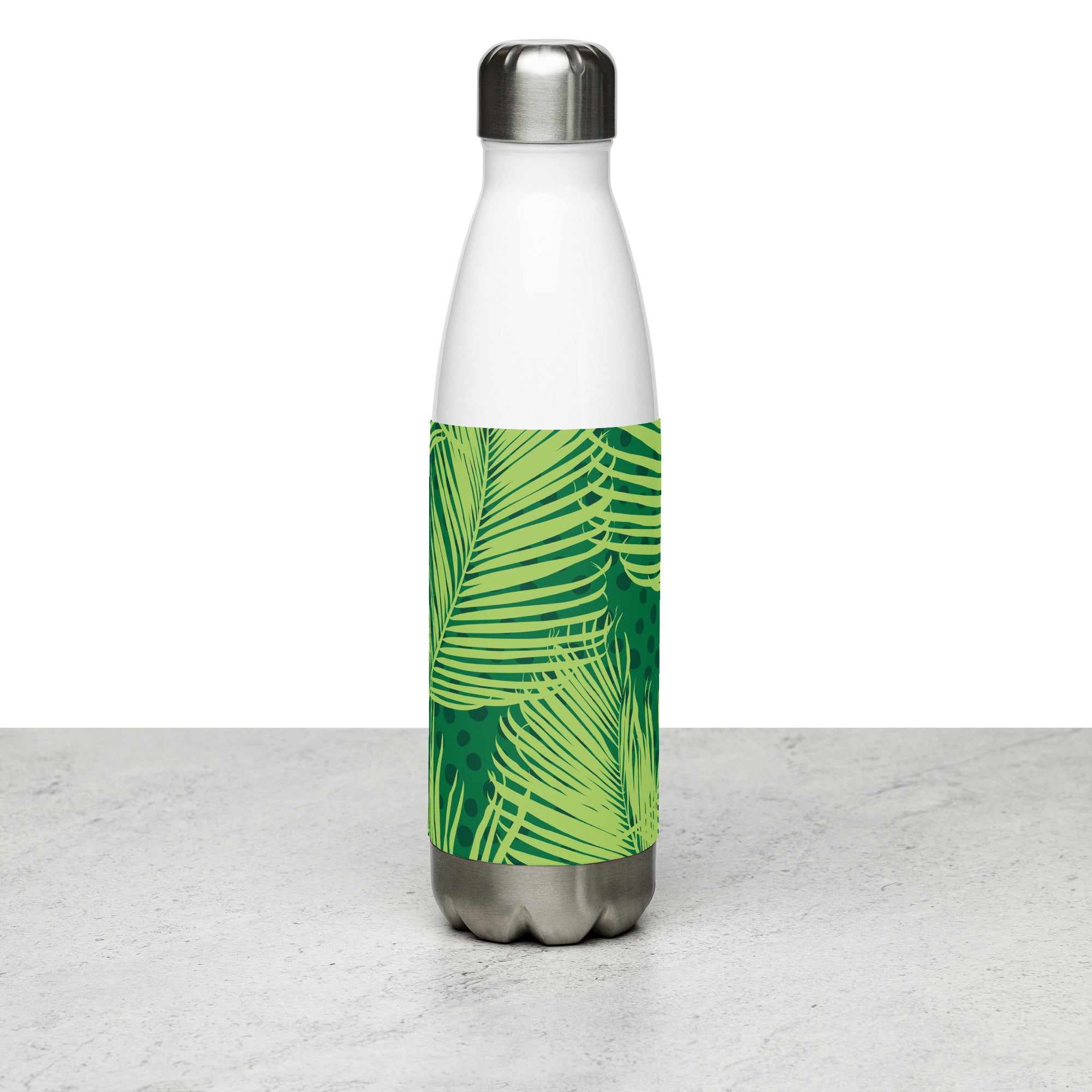 Tropical Leaves Stainless Steel Water Bottle - POD Sarto