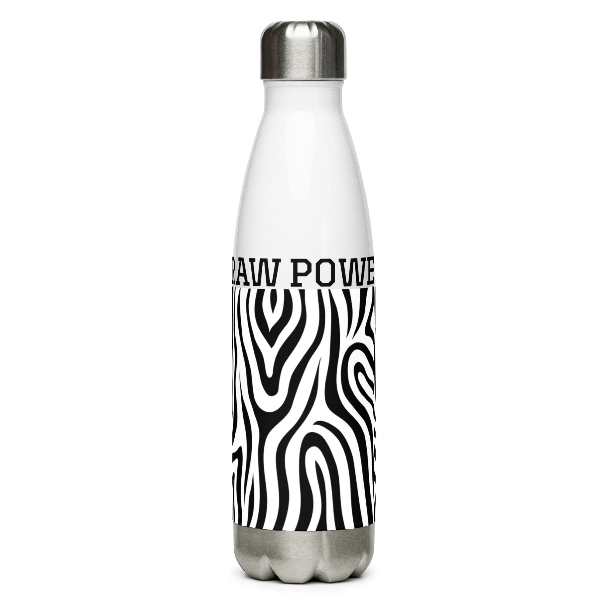 Zebra Zen Raw Power Stainless Steel Water Bottle - POD Sarto