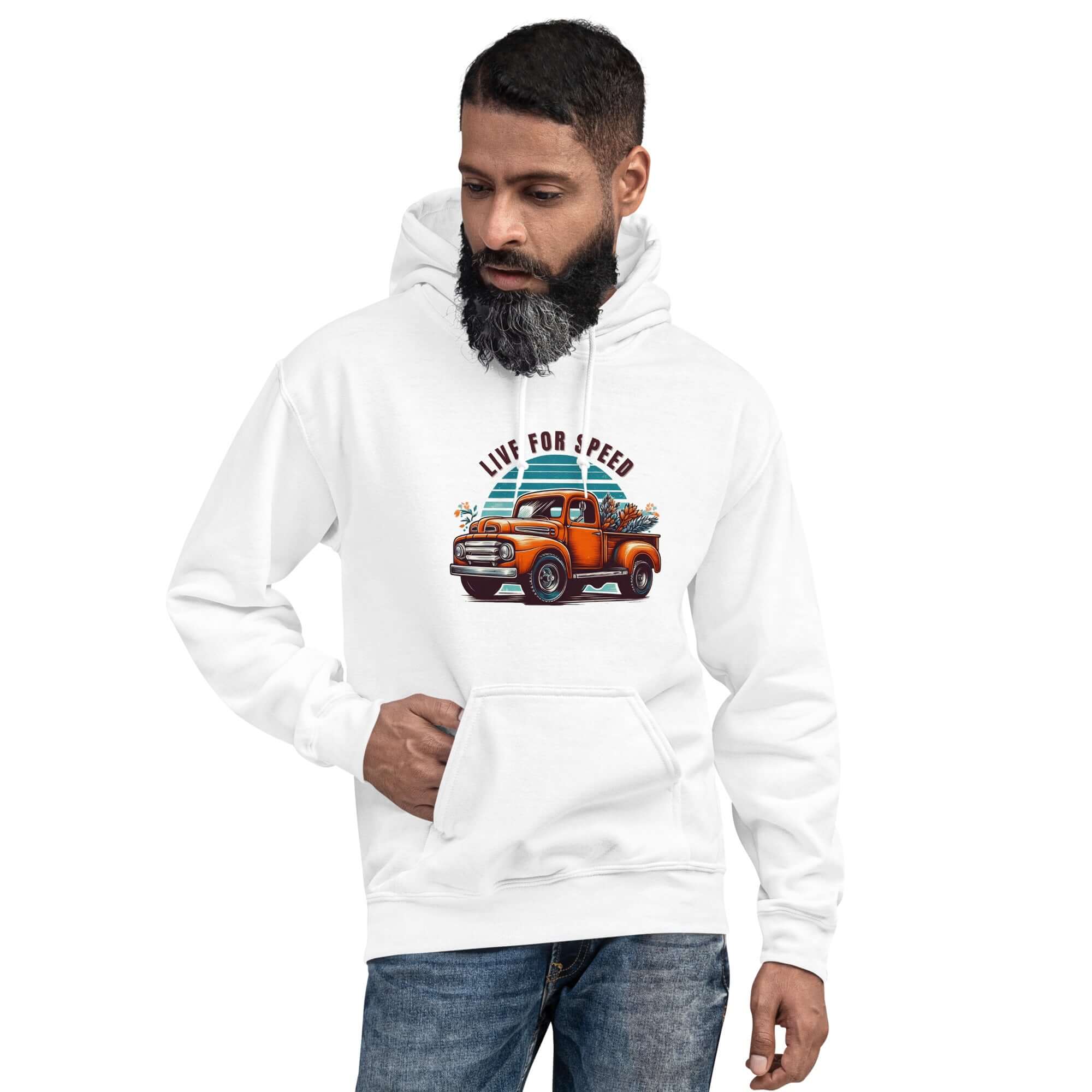 Live for Speed Trucker Men's Hoodie Printful