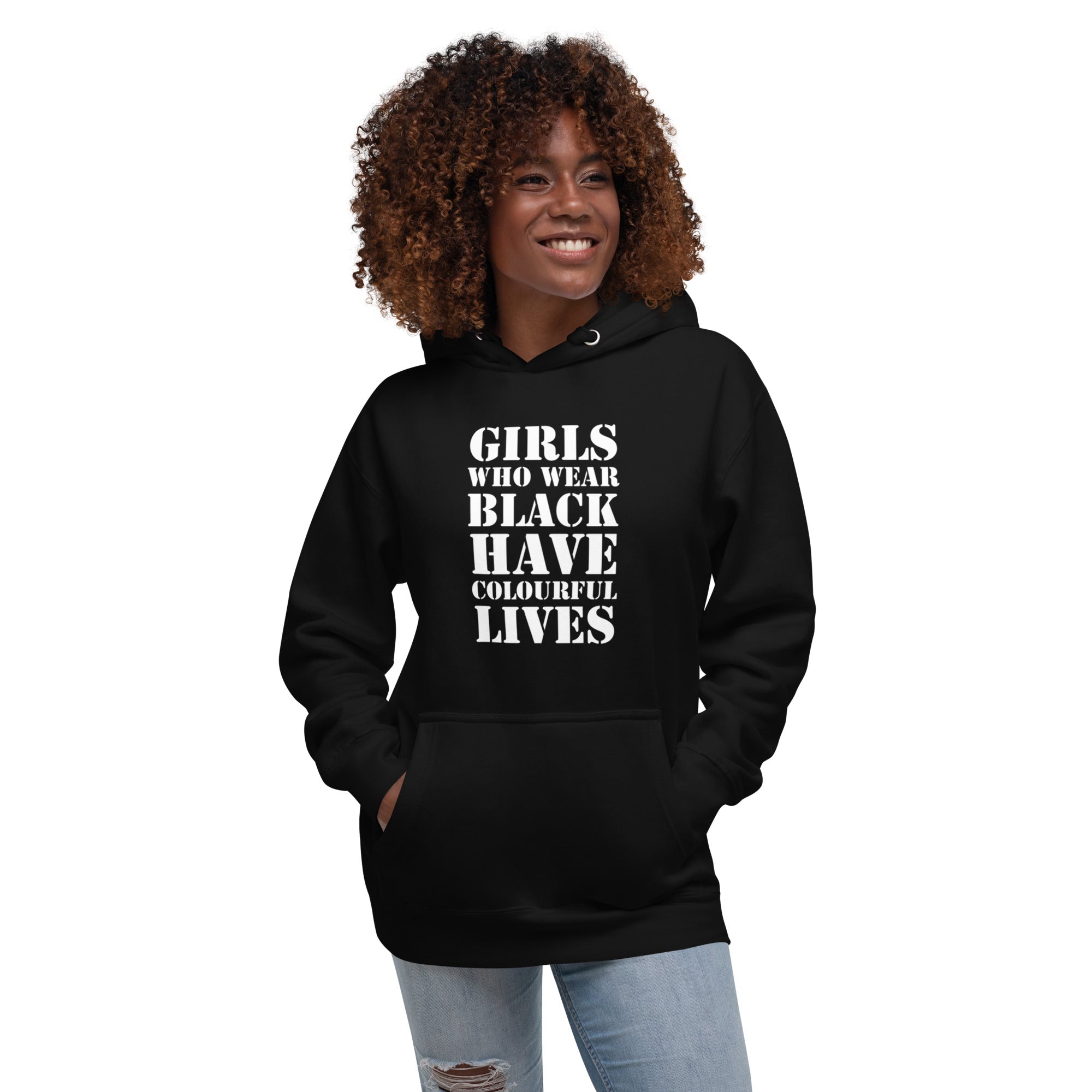 Girls Who Wear Black Women's Hoodie - POD Sarto