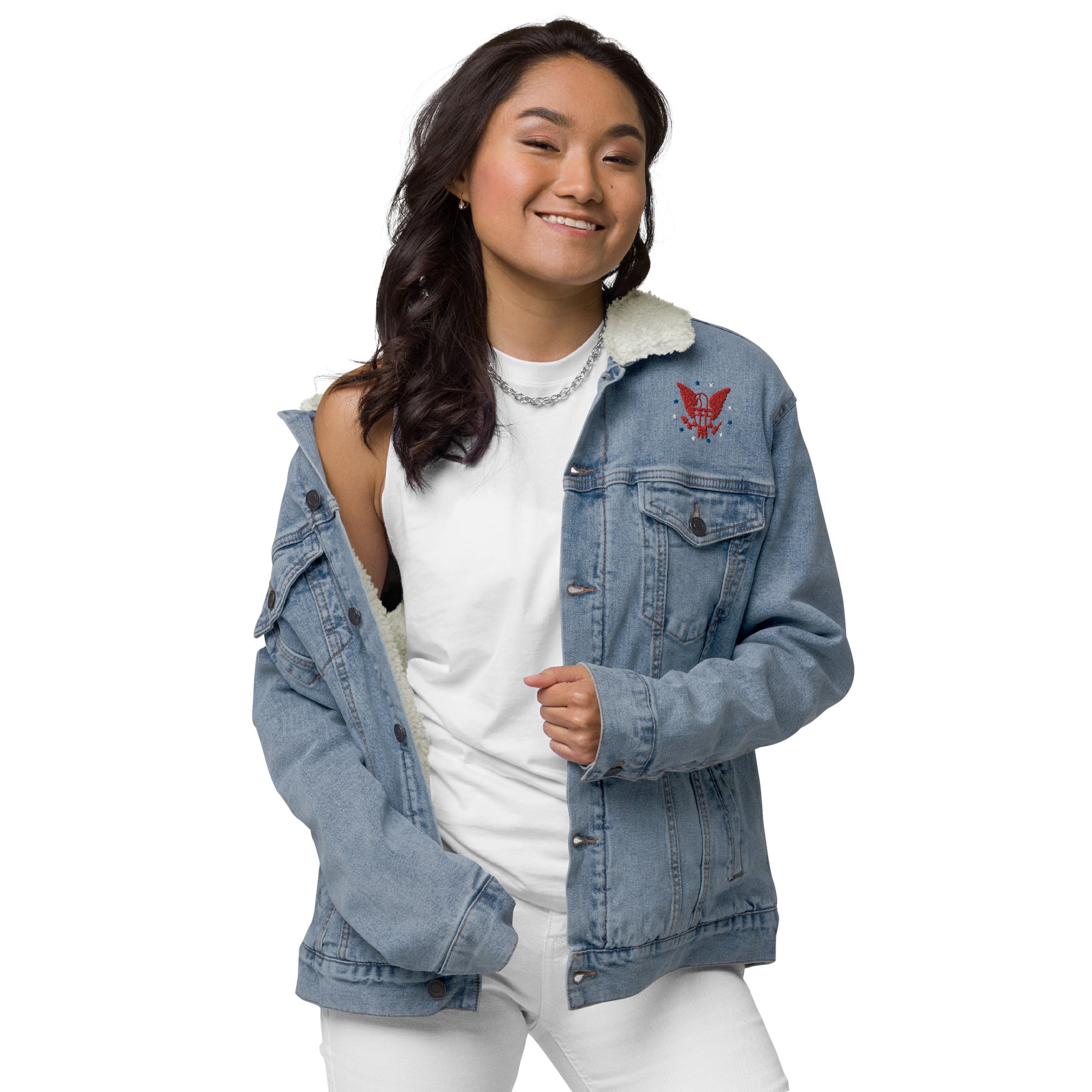 Flying Eagle Women's Denim Jacket - POD Sarto