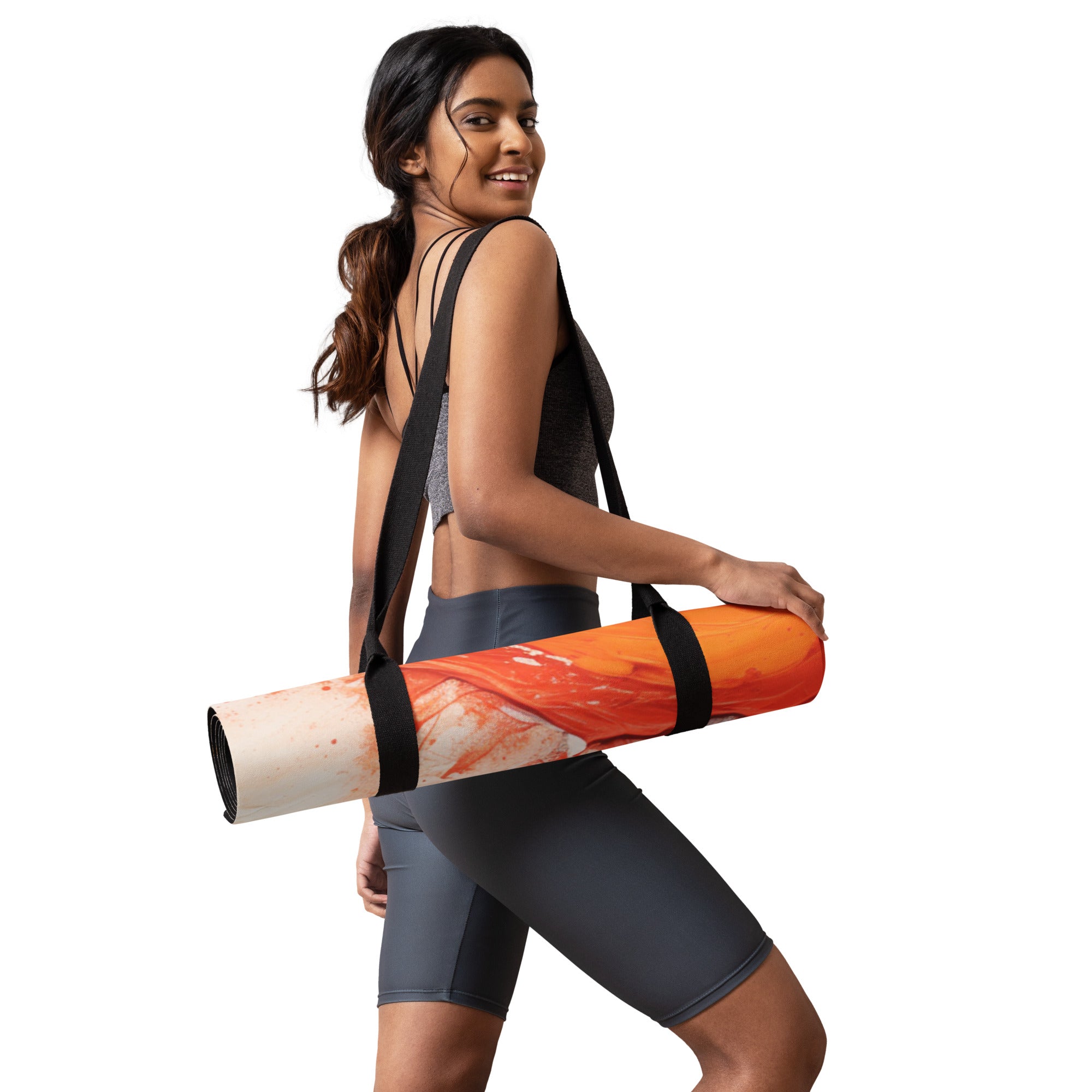 Vivid Tangerine Canvas Yoga Mat - POD Sarto